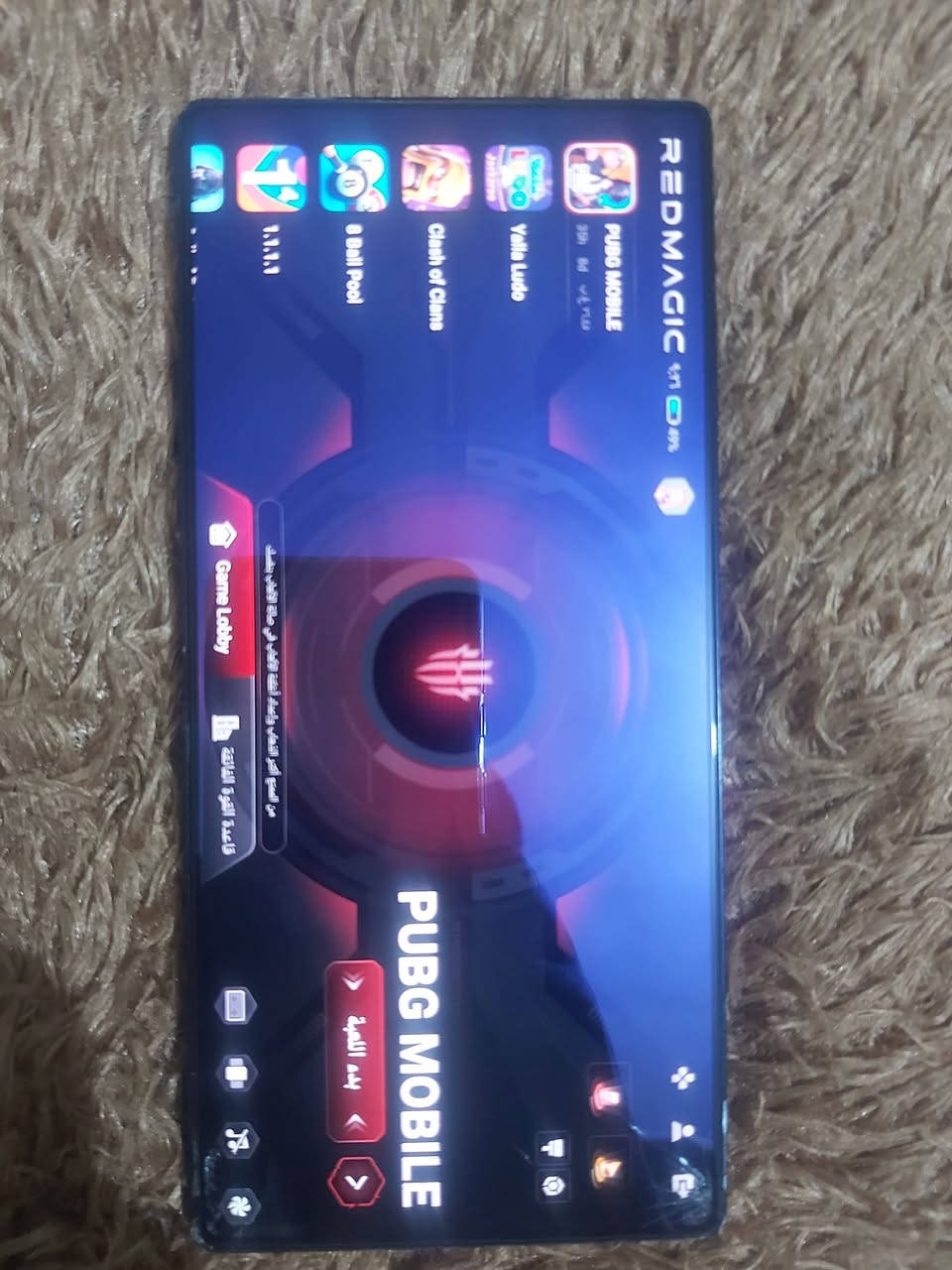 السلام عليكم Red magic10 pro512
ريد مجك 10 pro ذاكرة 512 رام 16+12 الجهاز وحدة بدون شاحنة بي فطر بلكلاس الخارجي للشاشة يعني ماواصل للشاشة الرئيسية وممأثر على اي شي بلجهاز مشحون 330 مره كلشي شغال بي مابي اي مشاكل فقط ضرر الموضح بلصور 

السعر 580 فقل توصيل موجود 
تواصل خاص مفتوح او واتساب او اتصال / ***********
