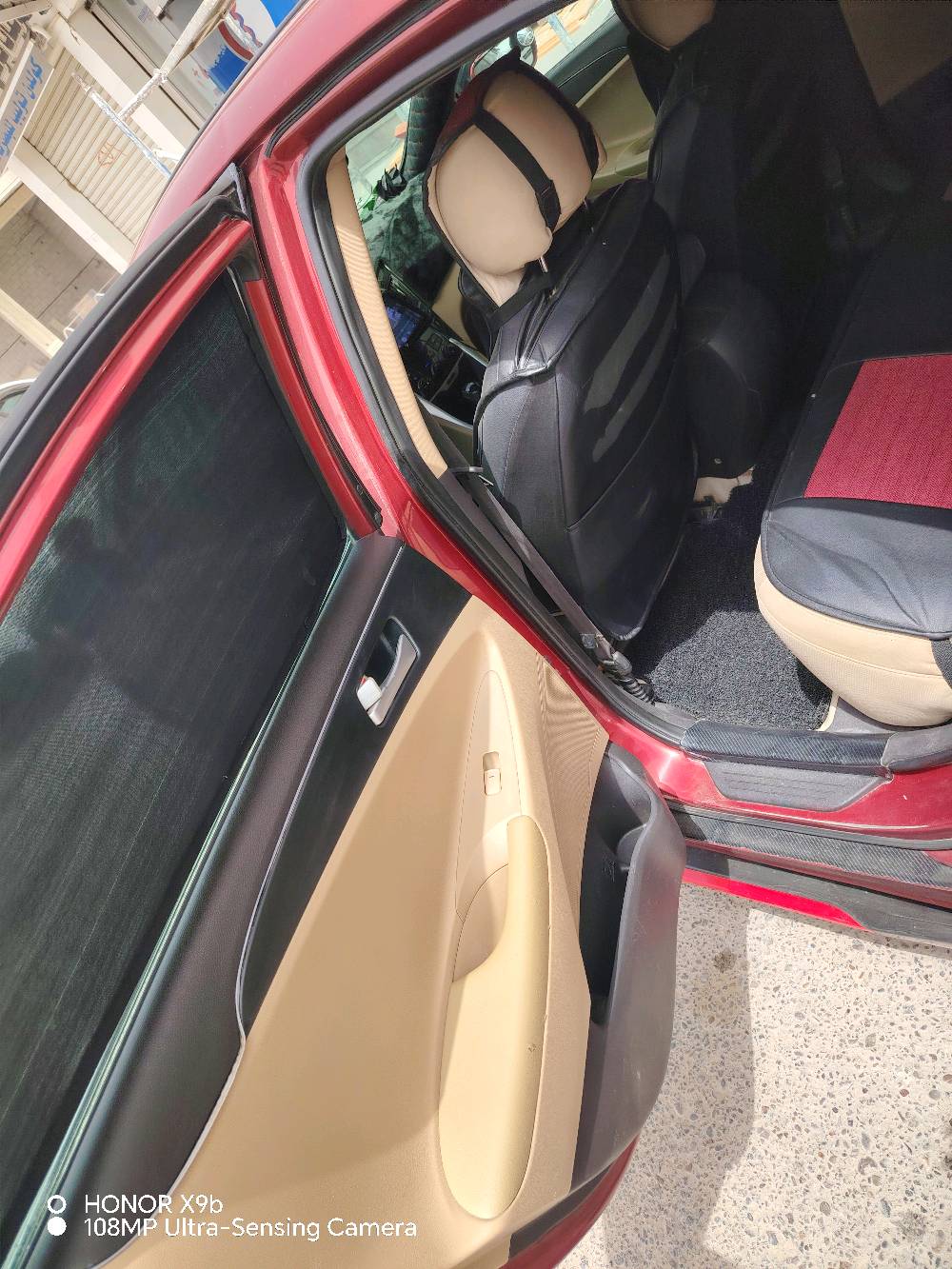 سوناتا موديل ٢٠١٣ وارد أمريكي بسمي شرط التحويل كير ومحرك خير من الله مكينه 2400 لون احمر ماروني مميز رقم كركوك تبريد تدفئه خير من الله