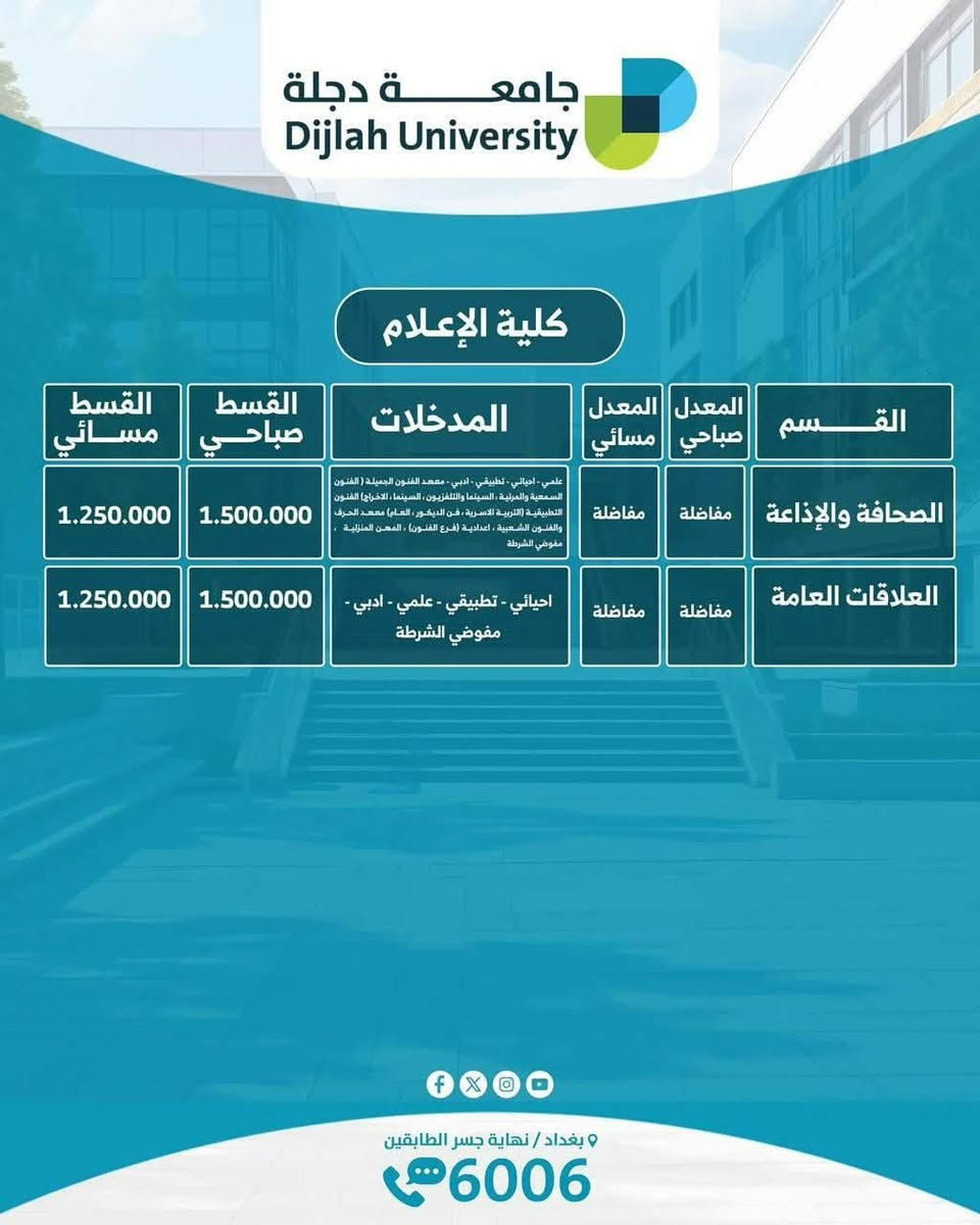 اي طالب يريد يدخل كلية اهلية 
ويبحث عن كلية معترف بها وكذلك يوجد ( خصم خاص له ) يراسلني خاص تيليكرام

@Karrar_Alnaji

واتساب 
***********
