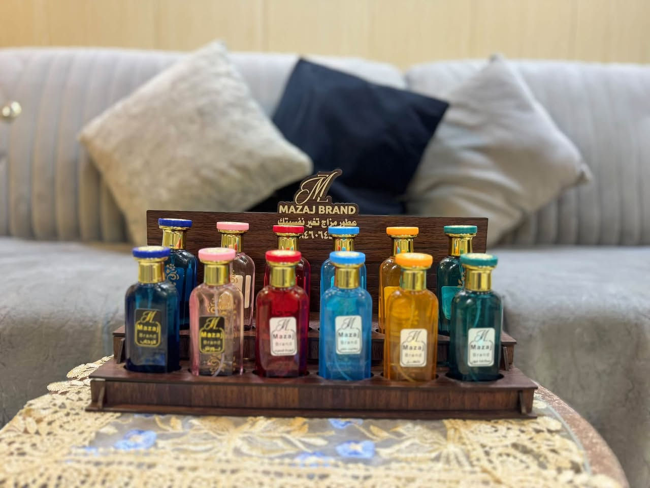 ):*
> عطر مزاج تغير نفسيتك ✨
> MAZAJ BRAND
>
> مو عطر عادي.. هذا مزاج كامل 👑
> وفرنالكم اكثر من 25 نوع عطر رجالي ونسائي بثباتية عالية وفوحان يدوم طول اليوم
>
> موجود عدنا:
> L3 - تي روز - أنا الأبيض - جورجيو Si - فانيلا جويـس - رشا - كاندي والمزيد...
>
> 📦 متوفر جملة ومفرد
> 🚚 توصيل لكل العراق
>
> اطلب هسه والكمية محدودة 👇
> للطلب راسل الصفحة خاص

الرقم ***********
> 🔥 عرض اليوم من مزاج براند 🔥
> كل ١٥ درزن 
درزن مجاني 
>
> #مزاج_براند #عطور #عطرك_هويتك
