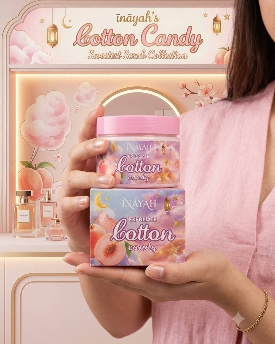 ✨ دلّلي بشرتچ بلمسة حلوة تشبهچ ✨

مع **سكراب Cotton Candy من INAYAH**، خلي العناية ببشرتچ تصير لحظة حب واهتمام 💕  
تركيبة ناعمة برائحة حلوة ولمسة منعشة، تساعدچ على إزالة الخلايا الميتة وتخلي بشرتچ أنعم وأجمل 🌸

لأن جمالچ يستاهل الأفضل… اختاري **Cotton Candy** وخلي نعومة بشرتچ تحچي عنچ 💗

📍 متوفر لدى **كوزمتك ياسمينا**  
الموصل – حي الغفران  
📞 للطلب والاستفسار: ***************

#كوزمتك_ياسمينا #الموصل #حي_الغفران #CottonCandy #INAYAH #عناية_بالبشرة #سكراب
