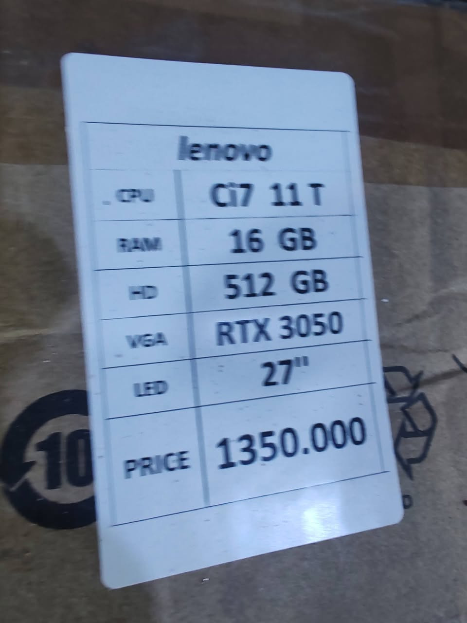 لينوفو • RTX ٣٠٥٠ • شاشة ٢٧