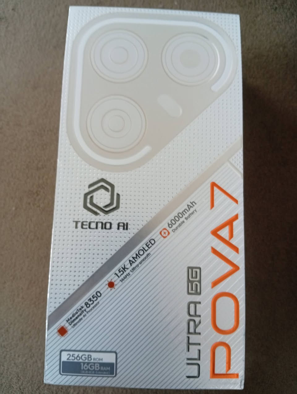 سلام عليكم
تليفون TECNO POVA7 /ULTRA 5G 
256GB 
ROLAM / 8GB

بطارية 6000mAh
 البطاريه /99 
مامفتوح سعره 330وبي مجال بسيط شارع فلسطين المستنصريه
***********
