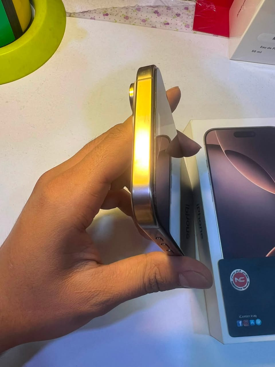ايفون 16 برو ماكس 256GB للبيع
شرق اوسط 
اللون الصحراوي 
بطارية 90 
نظافة 100‎%‎ 
الجهاز بعده داخل الضمان ينتهي 16/9/2026
ضمان icenter 
ملحقات ( كارتونه + كيبل + كارت الضمان )
العنوان بغداد 
السعر 1,325,000
مليون و325 وبي مجال للطيبين 
الشراي يتصل 
***********
موجود واتس اب و فيس و اتصال وبخدمتكم
