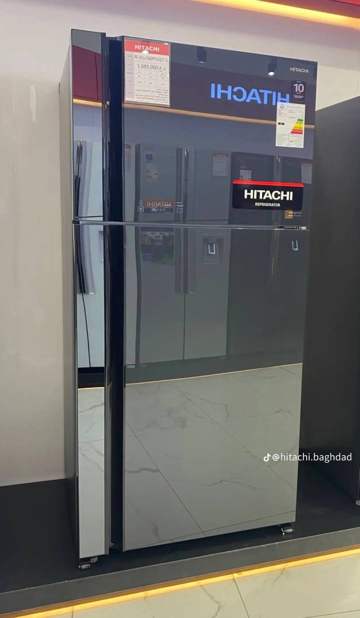 عروض الثلاجات من HITACHI ✨
اسعار تنافسية بعروض مميزة 
ثلاجة هيتاشي بابين تايلندي ألمنشأ ضمان حقيقي حجم كبير مع قرعة هدية مادية تصل الى 250$ او مكنسة كهربائية او ليرة ذهب

🎉حجم 26 قدم R-VG760PUQ7 بابين زجاج بلازما 🎉

الارتفاع 185سم العرض 86سم العمق 70سم
الضمان ١٠ سنوات موقعي بداخل منزلك
بالوان مختلفه ...
ذات مواصفات عالمية
-------------
1-نضام التحكم بل عاكس
2-تبريد ثنائي المراوح
3-بدون موازن
4-التبريد الفعال عند درجة حرارة 60م
5-حافظ البرودة لمدة طويلة
6-المستشعر الحراري الاقتصادي
7-حجرة قابلة لاختيار الوضع
8-حجرة خظراوات كبيرة وذات رطوبة فائقة
9-لوحة تحكم بإضاءة LED
10-نانوتيتانيوم
11-رفوف من الزجاج المقوى
12-قالب ثلج قابل للدوران ومتحرك

_______________________________.             ***********
يمكن الحجز من خلال مراسلتنا على الخاص. #معرض المفيد # كرادة خارج مقابل حلويات ابو عفيف
