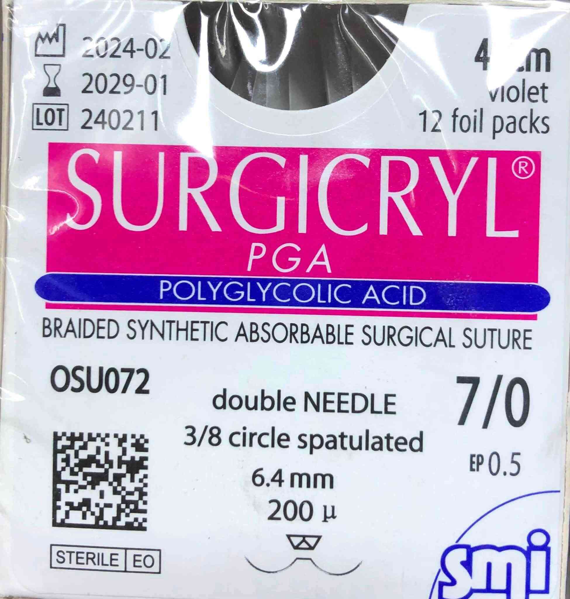 🔹 الدقة تبدأ من اختيار الخيط المناسب 🔹
نوفر لكم خيوط  فيكرل SURGICRYL PGA المخصصة لجراحات العيون بجودة عالية واعتمادية مضمونة.
✅ قياس 6/0
✅ قياس 7/0
✅ مفحوصة وجاهزة للتجهيز الفوري
✅ مناسبة للإجراءات الجراحية الدقيقة
لأن نجاح الجراحة يبدأ من تفاصيلها الصغيرة، اختر الخيوط التي تمنحك الثقة والأداء المطلوب.
📍 مكتب شريان للمستلزمات الطبية
📞 واتساب: ***********
العنوان /باب  المعظم تقاطع الصرافية عمارة الجوهرة ،مكتب شريان

نص مكتوب في الصور:
- لدينا خيوط فيكرل بلجيكي للعيون قياسات 6/0,7/0 مفحوصة جودة بلجيكية معتمدة أداء دقيق وثبات عالي مثالية لجراحات العيون الدقيقة تعقيم معتمد وتغليف آمن امتصاص مثالي وفق الجدول الزمني عقد آمنة وانسيابية عالية أقل تهيج لأنسجة العين منتج طبي موثوق 100% اختيار الأطباء المحترفين لجراحات العيون الدقيقة
- لدينا خيوط فيكرل للعيون قياسات 6/0، 7/0 بلجيكي شركة Smi
- يتوفر لدينا فيكرل خيوط عيون دبل نيدل قياس 6/0 نوعية ممتازة شركة B Braun