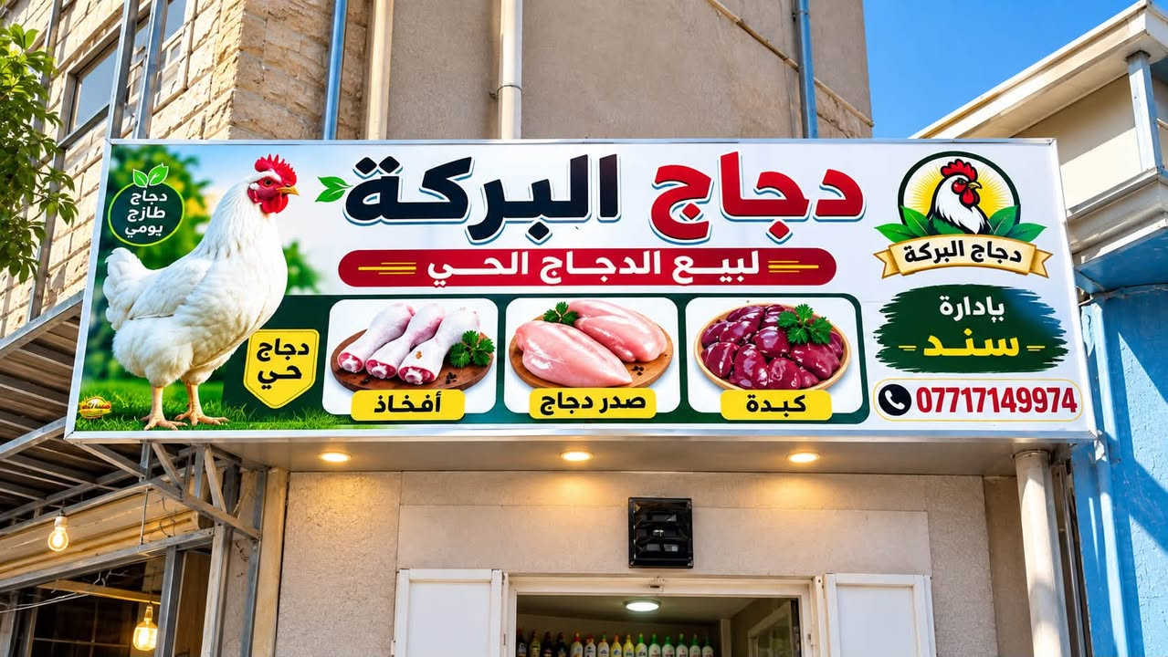 مشاريع الشباب الحلاويين المبدعين.. الله يوفقهم 🤍
هذا انظف وارتب محل لبيع الدجاج الحي بالحلة 👏🏻
محل البركة للدجاج الحي العراقي 🐓(الذبح) شغلهم نظيف جدا ، وتعاملهم راقٍ، وأسعارهم جدًا مناسبة 👌
يشتغلون مقطعات الدجاج: (الأفخاذ، الصدر، الأجنحة، الأكباد، الحواصل، والركاب).
ويفتحون من الساعة 8 صباحًا ولغاية الساعة 10 ليلا.

📍 العنوان: الحلة – شارع الري، مقابل أفران المصطفى.
📞 ***********
واتساب + اتصال 📲
صفحتهم على الفيسبوك للحجز ايضا
محل البركه للدجاج الحي  حله شارع الري 🐓
