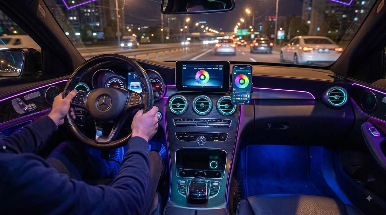 نغير جو سيارتك الداخلي ونعمل لحد باب بيتك! ✨
شد وتجهيز كت إضاءة داخلية RGB 
• 64 لوناً مختلفاً لمظهر فخم وعصري
• أكثر من عشرات الحركات والمؤثرات الضوئية
• تحكم كامل وسهولة في الاستخدام عبر التطبيق
• شد وتغليف ترتيب بلاد بدون أي تجريح أو قص بالوايرات
🔥 عرض التخفيض 35%:
السعر السابق: 150 ألف دينار
💥 السعر الحالي: 100 ألف دينار فقط (شامل العمل)

📲 للحجز والاستفسار أو للتواصل المباشر:
اتصل بنا أو راسلنا واتساب على الرقم
 ***********

أو راسلنا عبر رسائل الصفحة 📥
