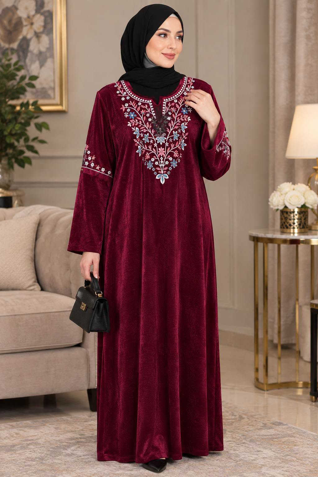 دشداشة نسائية • خامة قديفة • XL XXL 3XL