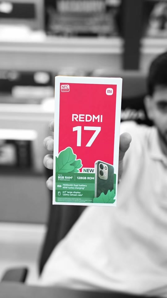 ⁨	متوفر للحجز المسبق | Redmi 17 🔥 الجديد من Xiaomi وصل! 📱✨ أداء قوي، بطارية ضخمة وتجربة استخدام سلسة بسعر منافس. 🔹 128GB ROM 🔹 حتى 8GB RAM 🔹 🔋 بطارية 7500mAh 🔹 ⚡ شحن سريع 45W 🔹 📱 شاشة 6.9” بتحديث 120Hz 🔹 NFC مدعوم 📌 متوفر للحجز المسبق الآن احجز جهازك من هسه وكن من أوائل الحاصلين عليه 🔥 T.Mobile | وجهتك الأولى للتقنية 📱✨ نوفر لك تجربة شراء متكاملة، من أحدث الأجهزة والإكسسوارات إلى خدمات الصيانة الاحترافية، مع أفضل العروض وخيارات الدفع التي تناسبك. ⚜️ تقسيط مريح عبر كي كارد ⚜️ توصيل سريع وآمن إلى جميع محافظات العراق ⚜️ ضمان على الأجهزة المختارة وخدمة ما بعد البيع ⚜️ فريق متخصص لخدمتكم قبل وبعد الشراء 📍 العنوان: المنصور – 14 رمضان – قرب مطعم الساعة 📞 تواصل ويانا: المبيعات: *********** التقسيط: *********** 🌐 منصاتنا الرسمية: 🔹 جني https://app.gini.iq/deeplink/tmobile 🔹 مسواك https://miswag.com/merchant/t-mobile 🔹 الأجهزة المستخدمة https://t.me/tmobilecenter1 🔹 TikTok https://www.tiktok.com/‪@t_mobilecenter‬ T.Mobile… ثقة، جودة، وخدمة تستحقها. 🤍⁩
