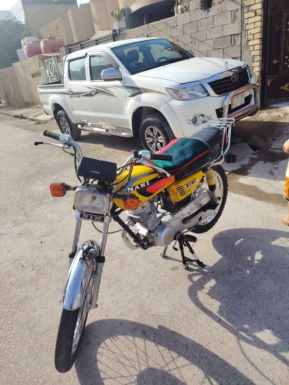 ما سلام عليكم دراجه اربعه كير امتياز لونها اصفر 💛 مكفوله مديل25 اوراق كامله مكفوله مكينه ما مفتوحه سعر 600وبيها مجال بصيط مكان بغداد نهروان *********** الرقم
