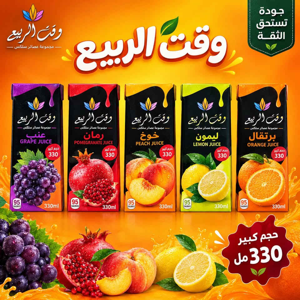وقت الربيع • ٣٣٠مل • ٥ نكهات