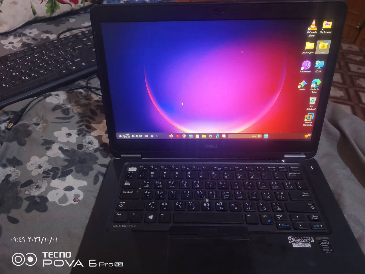 💻 Dell Latitude E7450 — جهاز عملي وسريع بسعر 150 ألف فقط
إذا تبحث عن لابتوب عملي للدراسة، العمل، الإنترنت، البرامج المكتبية، مشاهدة الفيديو، وحتى تشغيل الأنظمة والبرامج المختلفة، فهذا الجهاز خيار ممتاز بسعر مناسب جدًا.
🔹 Dell Latitude E7450
🔹 Intel Core i5 الجيل الخامس – i5-5300U
🔹 RAM 8GB
🔹 SSD 256GB ⚡
🔹 شاشة 14 بوصة FHD بدقة 1920×1080 🖥️
🔹 Intel HD Graphics
🔹 Windows 11 Pro
🔹 جهاز خفيف وعملي وسهل الحمل
🔹 مناسب للدراسة، العمل، الإنترنت، Office، البرمجة والاستخدام اليومي
🔹 وجود SSD وRAM 8GB يعطي الجهاز استجابة جيدة في الاستخدام اليومي
🎁 والأجمل: كيبورد إضافي هدية مجانية مع الجهاز
يعني تحصل على جهاز + كيبورد إضافي بدون أي تكلفة إضافية.
⚠️ ملاحظة بكل وضوح: توجد 3 أزرار في الكيبورد الأصلي لا تعمل، لذلك أرفقت كيبورد إضافي هدية للاستفادة من الجهاز بشكل طبيعي.
💰 السعر: 150,000 دينار فقط
📍 المكان: كربلاء.   رقم التواصل والواتساب (***********)
الجهاز مناسب لمن يريد لابتوب عملي بإمكانيات جيدة وبدون دفع سعر الأجهزة الحديثة، ومعه كيبورد إضافي مجانًا.

نص مكتوب في الصور:
- ٠٩:٤٥ ٢٠٢٦/١٠/٠١
- TECNO POVA 6 Pro 5G
- ٠٩:٤٩ ٢٠٢٦/١٠/٠١ TECNO POVA 6 Pro 5G
- ٠٩:٥٤ ٢٠٢٦/١٠/٠١ TECNO POVA 6 Pro 5G
- ٠٩:٥٣ ٢٠٢٦/١٠/٠١
- TECNO
- POVA 6 Pro 5G