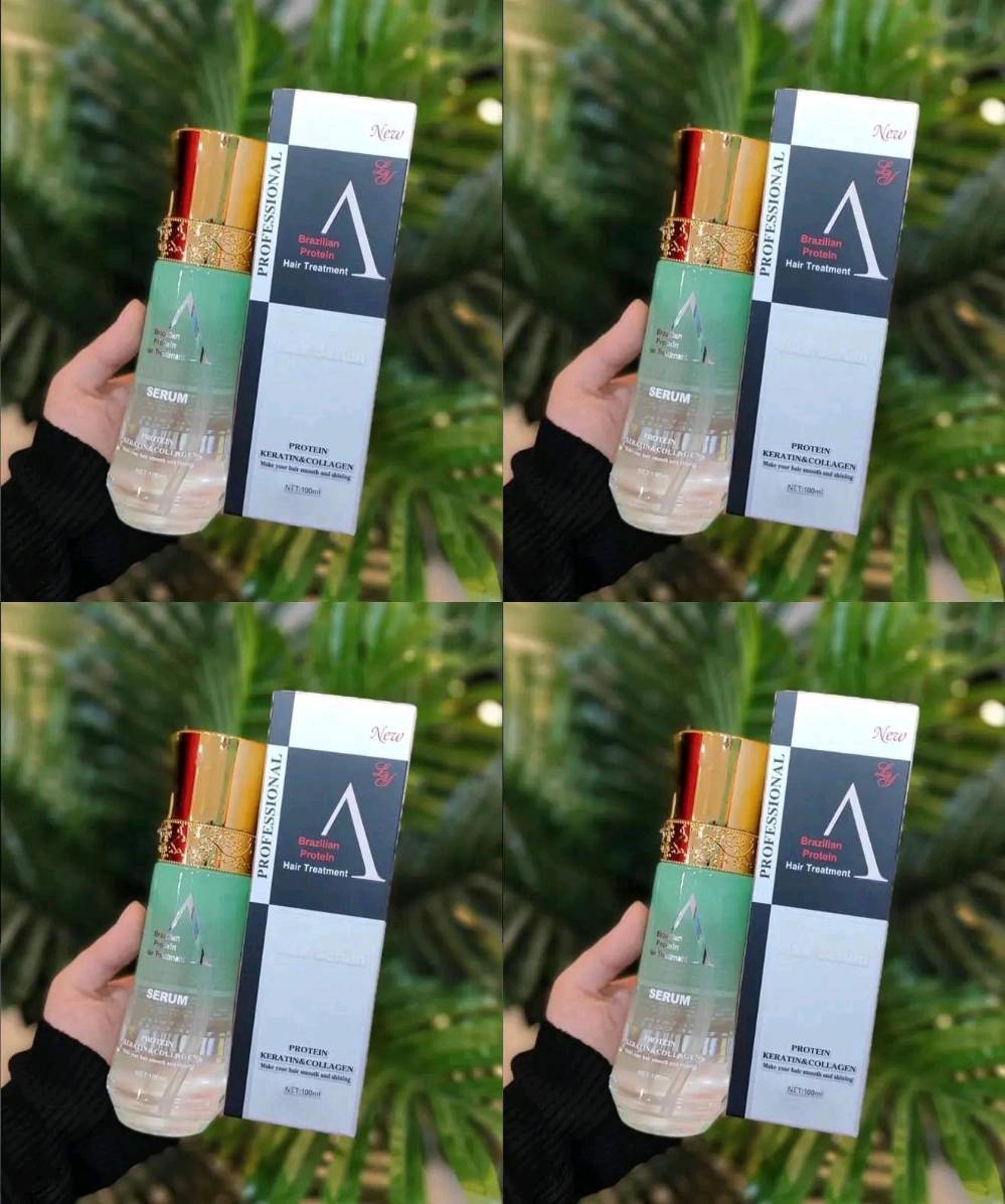 ✨ سيروم A البروتين البرازيلي 💯 الاحترافي للشعر (Professional A Brazilian Protein Hair Serum) بتركيبة "SPRFENFRUITS"، مخصص لترميم وعلاج الشعر التالف والمتقصف والباهت. يبلغ حجم العبوة 100 مل، وهي غنية بمزيج ثلاثي من الكيراتين والكولاجين والبروتين.

الفوائد الأساسية :- 
✨إصلاح التلف يعيد بناء ألياف الشعر المتضررة نتيجة الصبغات، السحب، والتعرض للحرارة العالية.
✔️ تنعيم فوري  يمنح الشعر ملمساً انسيابياً ناعماً (كالحرير) ويضيف لمعاناً صحياً جذاباً.
✔️ محاربة الهيشان والنفشة يقضي على تطاير الشعر والتشابك، مما يسهل عملية تصفيفه وتمشيطه.
✔️ تركيبة خفيفة يتميز بامتصاصه السريع، ولا يترك أي أثر دهني أو ثقل على خصلات الشعر.

💢 طريقة الاستخدام الصحيحة 🧴تنظيف الشعر: يُفضل استخدام السيروم بعد غسل الشعر بالشامبو والبلسم.التجفيف الجزئي: يجفف الشعر بالمنشفة حتى يصبح رطباً (شبه مبلل).التدفئة والتوزيع: توضع بضع قطرات (1-2 نقطة) على كف اليد وتفرك جيداً لتدفئتها.التطبيق: يوزع السيروم بالتساوي على خصلات الشعر بدءاً من المنتصف وحتى الأطراف الجافة، مع تجنب وضعه على فروة الرأس تماماً.
#الاصلي المنشأ امريكي🇺🇸 💯
السعر 10000
🚘 يوجد خدمة توصيل لجميع محافظات العراق