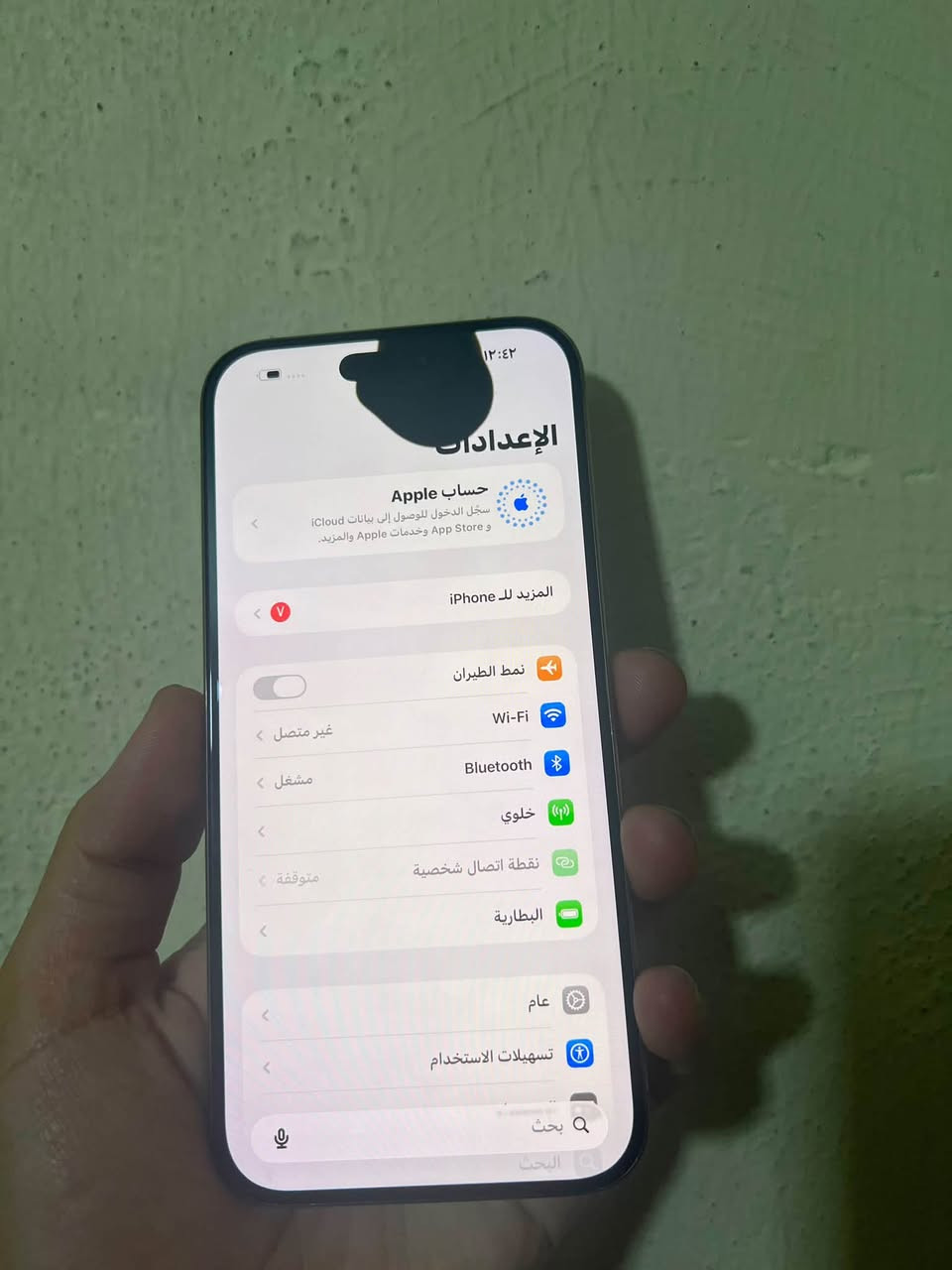 ايفون 16 برو ماكس شرق أوسط ذاكرة 256 بطارية 91 جهاز مبدل بورد والبصمة عطلانة سعر 650 الف مكاني بغداد ***********
