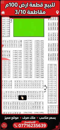 مربع ١١الف ٢/١٠ • ١٠٠م • واجهية ٥م