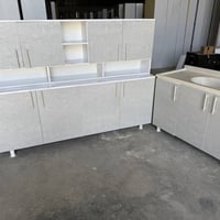 كاونترات MDF • سطح مرمر • سنك ١٢٠سم