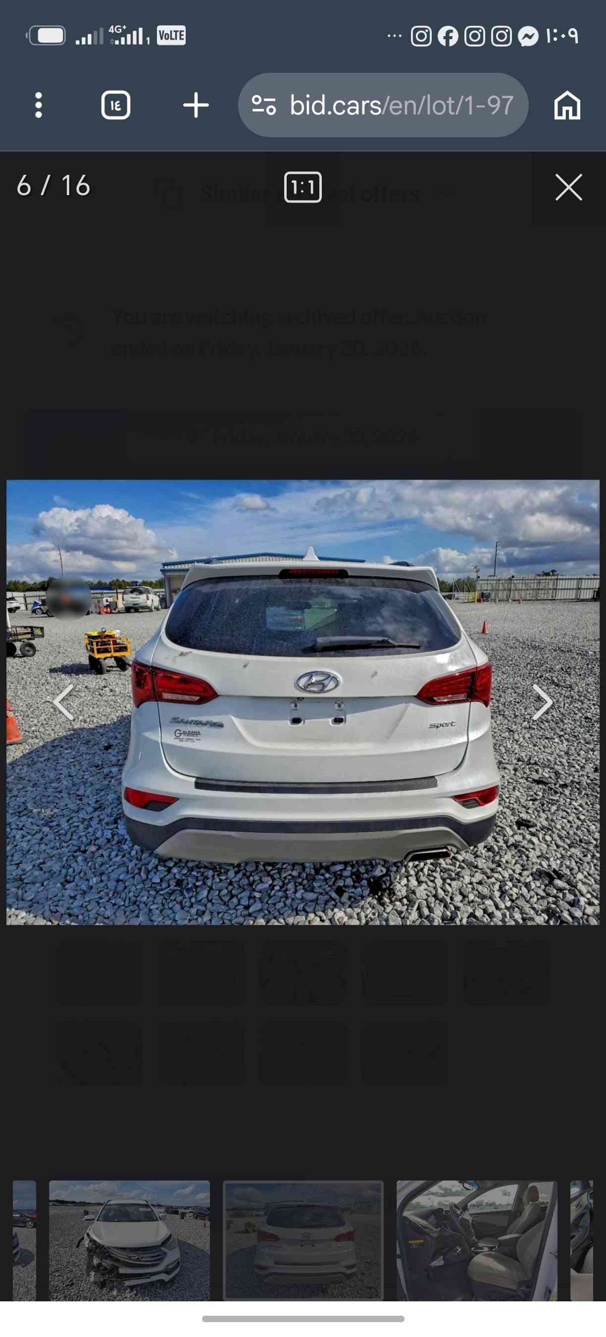 البيع سنتافيا موديل ١٨ رقم بغداد نكليزي سعد ١٣٥ مكاني بابل ***********

نص مكتوب في الصور:
- bid.cars/en/lot/1-97 5 / 16 You are watching archived offer. Auction ended on Friday, January 30, 2026.
- 6 / 16 bid.cars/en/lot/1-97
- bid.cars/en/lot/1-97 12 / 16 Similar cars and local offers You are watching archived offer. Auction ended on Friday. January 30, 2026.
- 4 / 16
- You are watching archived offer. Auction ended on Friday, January 30, 2026.
- 1:1
- bid.cars/en/lot/1-97