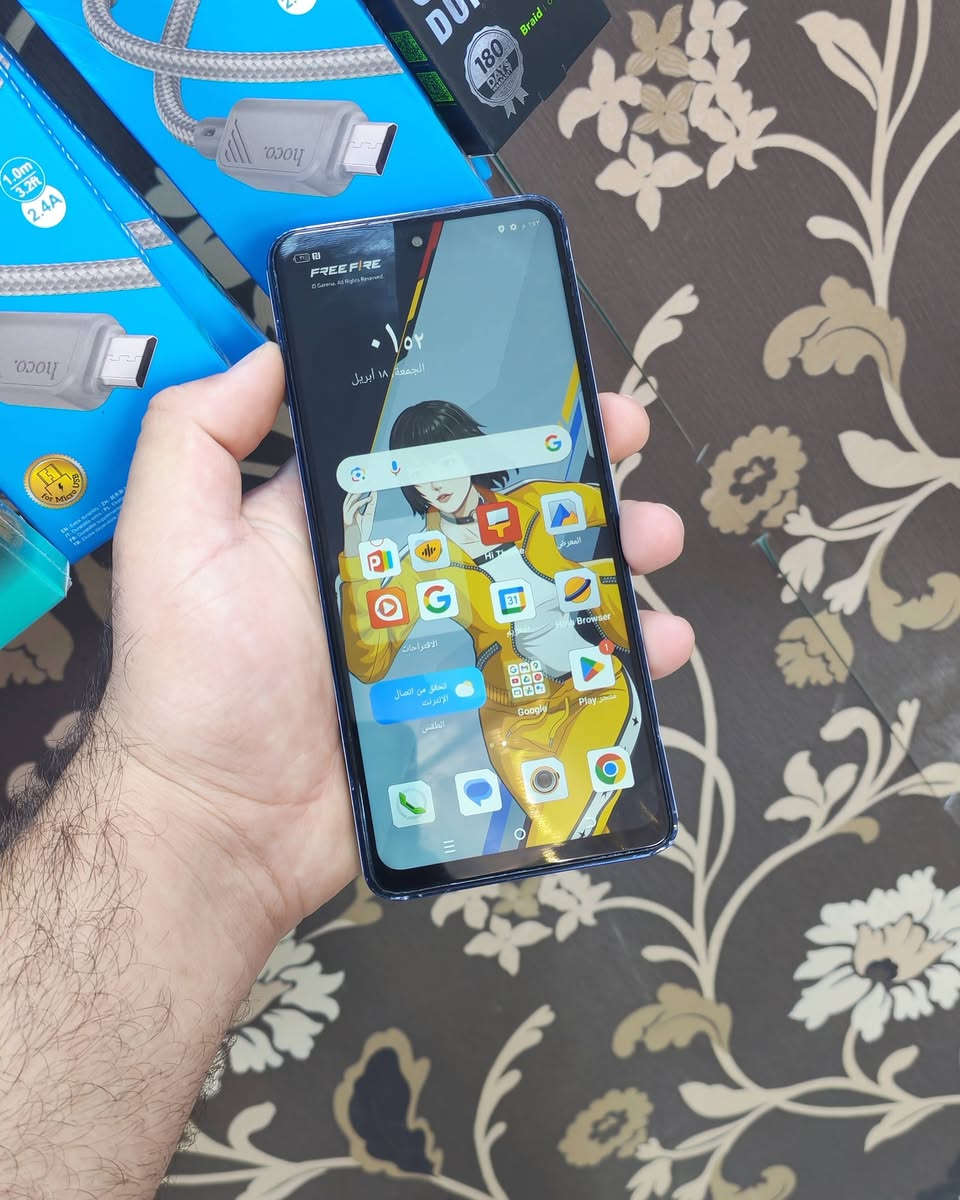 TECNO POVA 5 
بسعر 95 الف فقط 🔥🔥 
​تلفون مجهز لأقوى أداء وألعاب وبحالة ممتازة! 

​✨ المواصفات الأساسية:

​اسم الجهاز: TECNO POVA 5  
​المعالج: Helio G99 ممتاز للألعاب والاستخدام الثقيل  
​الذاكرة الداخلية: 256 جيجابايت  
​الرام (RAM): 8+5 جيجابايت (إجمالي 13 جيجابايت)  
​البطارية: 6000mAh ضخمة وتطول وياك يومين  
​الكاميرا الخلفية: 50 ميجابكسل مزدوجة  
​الكاميرا الأمامية: 8 ميجابكسل  
​الشاشة: بدقة عالية FHD+ (1080x2460)  
​النظام: Android 14  
العنوان بروانة شارع العلاوي مجاور مطعم اصل الكرم دكتور فون للصيانة
