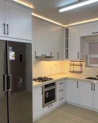 احد أعمالنا في مدينه بسمايا  مطبخ شقه١٢٠ نمط شرقي   ديزاين New modern ...