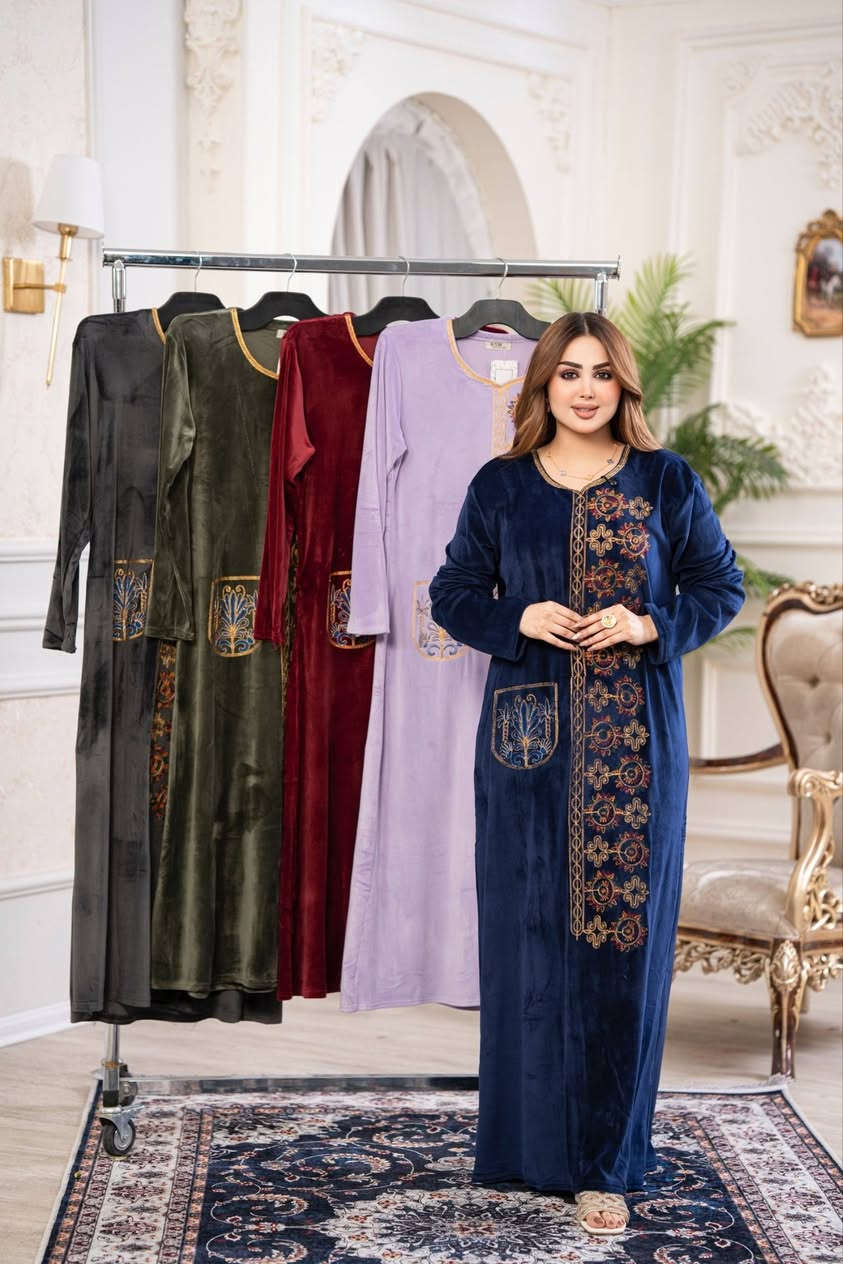 دشداشة نسائي • مخمل سوفت • مقاسات L XL XXL 3XL