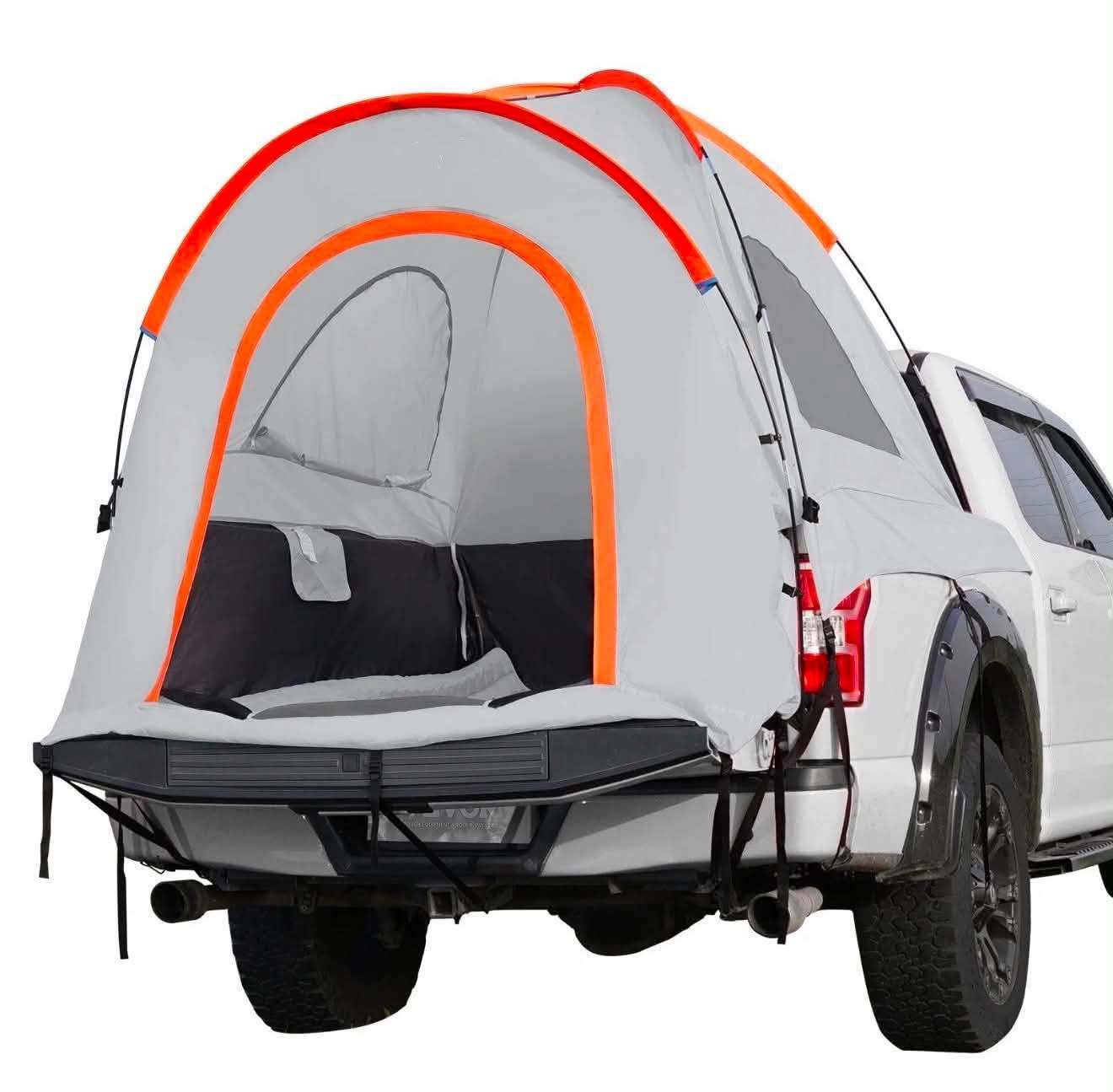 السلام عليكم للبيع خيمة صندوق الشاحنة (Truck Bed Tent)، والمخصصة للسيارات ذات الحوض الخلفي (مثل شاحنات فورد F150، رام، سيلفرادو).
تثبت هذه الخيمة مباشرة داخل صندوق الشاحنة لتوفر مكاناً مرتفعاً ومريحاً للنوم أثناء التخييم دون الحاجة لنصب خيمة على الأرض.
مقاومة الطقس: تأتي بتصميم مزدوج الطبقات مقاوم للماء (بمعدل PU2000mm) لحماية ممتازة من الأمطار والرياح.
أعمدة متينة: تعتمد على أعمدة دعم مصنوعة من الألياف الزجاجية (Fiberglass) بقطر 9 ملم لثبات عالٍ.
التهوية والأمان: تحتوي على نوافذ شبكية عالية الكثافة تمنع دخول الحشرات وتوفر تهوية ممتازة.
السعة : تتسع  ل 3 أشخاص 
تواصل خاص او ***********
