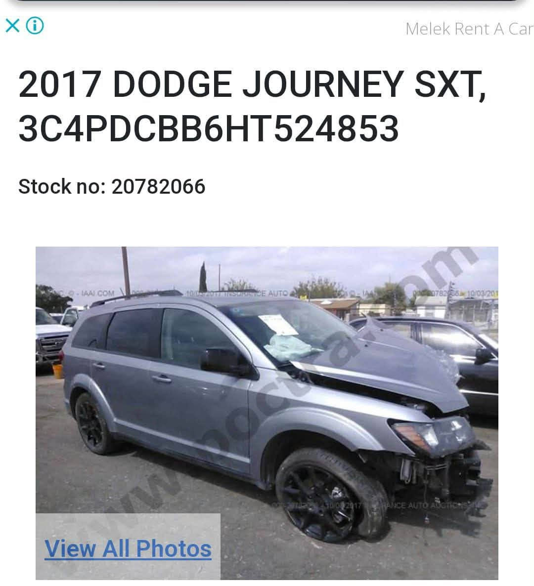 دودج جورني 2017 وارد امريكي sxt بلاك ادشن 7 راكب 3 قطع تبريد كشن كهرباء بصمة ابواب وجنطة دخول ذكي شاشة صغيرة 
محرك 2400 حادثها فقط تبديل جاملغ وبنيد وشبر صبغ باب السائق فقط 
رقم سليمانية بأسمي تحويل مباشر 
مكانها بغداد الغزالية السعر 125 بيها مجال 
للاستفسار التواصل ***********
