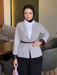 ستره مبطنه • قماش دابل ايطالي • رصاصي
