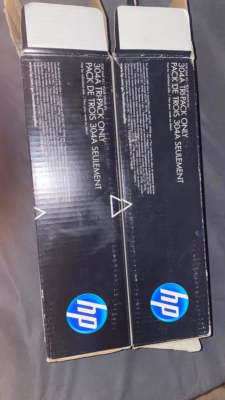 سلام عليكم،
متوفر أحبار طابعات ليزر أصلية 100% 304Aمن شركة HP (Genuine) جديدة تماماً وغير مستعملة، الأكياس الداخلية محكمة الإغلاق من المصنع مع شريط الأمان وختم الهولوغرام.
الألوان المتوفرة:
 حبر أسود (Black) عدد 2: موديل CC530A
 حبر أزرق (Cyan): موديل CC531A
 حبر وردي (Magenta): موديل CC533A
متوافقة وتعمل مباشرة على الطابعات التالية:
 HP Color LaserJet: CP2025 / CP2025n / CP2025dn / CP2020
 HP Color LaserJet MFP: CM2320 / CM2320nf / CM2320fxi
 طابعات كانون البديلة لخرطوشة (Canon 718): LBP7200C / LBP7660C / MF8330Cdn / MF8350Cdn / MF8580Cdw

السعر والتفاصيل:
 سعر الشروة كاملة (الكل معاً عدد 4): 40,000 دينار فقط (تصفية لعدم الحاجة).
 سعر القطعة المفردة: 15,000 دينار.
 الموقع: كركوك (مع إمكانية التوصيل أو الاستلام المباشر).
للتواصل والاستفسار: عبر الرسائل الخاصة أو الاتصال على الرقم: [***********]
