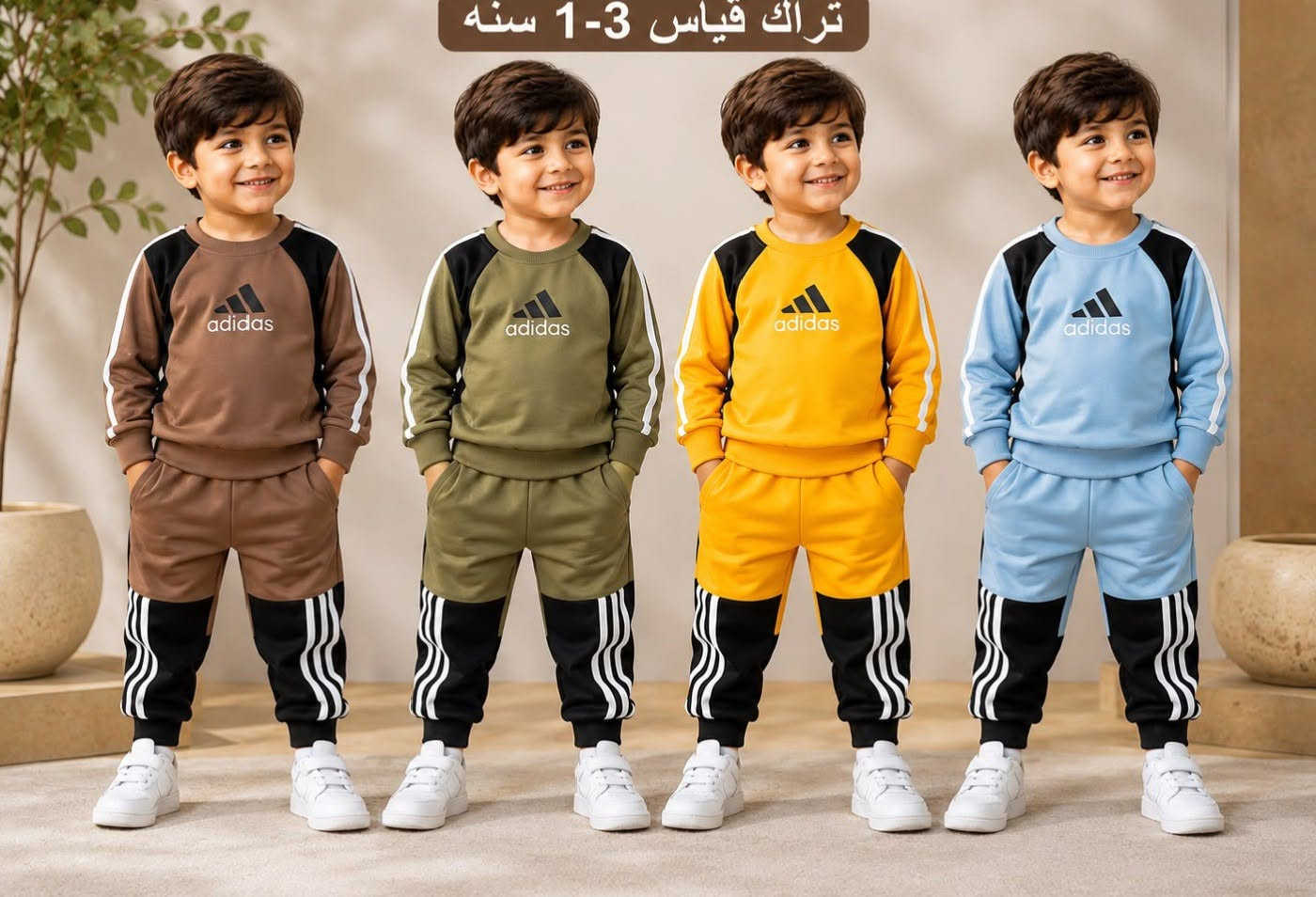 السلام عليكم ورحمه 
اجعل محلك يختلف عن الاخرين 
جملة فقط لايوجد مفرد 
وصل الوجبه الجديده من تراك بهاري ولادي رياضي
الخامه قطنيه 
قياسات 1/2/3
سعر الدرزن 50/000
الدرزن 12 قطعه 4 ألوان 
المنشا سوري
للحجز مراسله الصفحه او ارسال الاسم والعنوان الرقم 
***********
اذا لم تكن البضاعه مثل الصوره ترجع بيد المندوب 
توصيل جميع محافظات 5000 
زورو موقعنا على تيليجرام تجدون كافه موديلات 
https://t.me/asddffgghhjjjkkkkll

نص مكتوب في الصور:
- تراك قياس 3-1 سنه