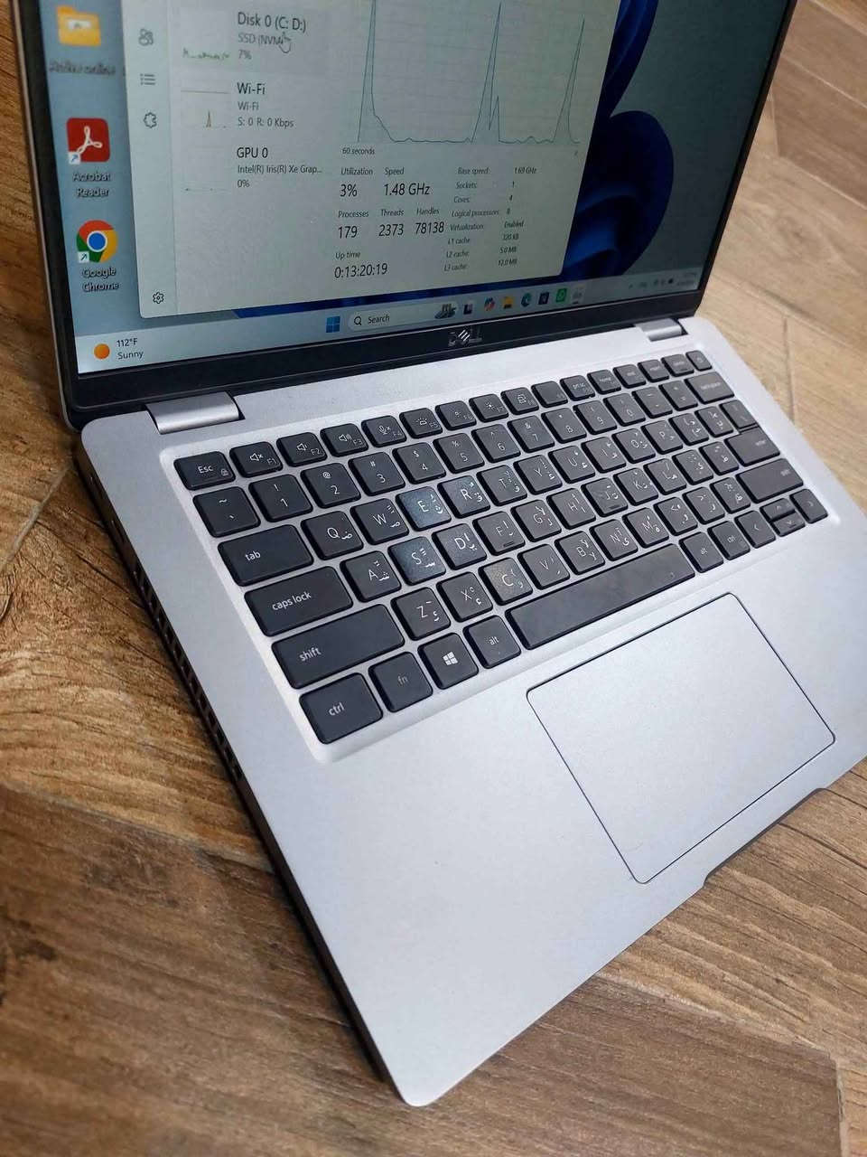 موديل مميز مواصفات ممتازة شاشة  بحجم كبير 14" معالج قوي جدا Ci7 جيل الحادي عشر.
. 
السعر ثابت 380 عراقي  فقط شامل الحقيبة والتوصيل 
. 
Dell Latitude 5420 Ci7 جيل الحادي عشر 
 المعالج Cpu Core i7-11th 
RAM 8gb ddr4 قابل للتطوير 
Hard 256GB nvme قابل للتطوير 
14 screen حجم الشاشة FHD   
للحجز والاستفسار التواصل 
 *********** واتساب 
العنوان بغداد شارع بغداد, العراق

نص مكتوب في الصور:
- Dell 5420
- كور i7 الجيل 11 حجم 14
- رام 8 هارد 256ssd
- السعر 380 الف
- User Microsoft Telegram This PC Recycle Bin Active online Acrobat Reader Google Chrome 112 F Sunny Task Manager Run new task Performance CPU 11th Gen Intel(R) Core(TM) i7-1165G7 @ 2.80GHz CPU 2% 1.57 GHz Memory 4.5 / 7.4 GB (61%) Disk 0 (C: D:) SSD (NVMe) 3% Wi-Fi Wi-Fi S: 0 R: 0 Kbps GPU 0 Intel(R) Iris(X) Xe Grap... 0% CPU Utilization 60 seconds Utilization 2% Speed 1.57 GHz Processes 179 Threads 2367 Handles 78094 Up time 0:13:20:24 Base speed 2.60 GHz Sockets: 1 Cores: 4 Logical processors: 8 Virtualization: Enabled L1 cache 320 KB L2 cache 5 MB L3 cache 12 MB Search
