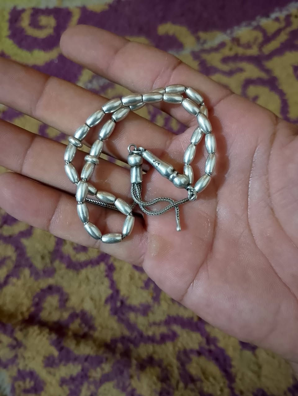 سبحة فضة • محبس • ١٦ غرام