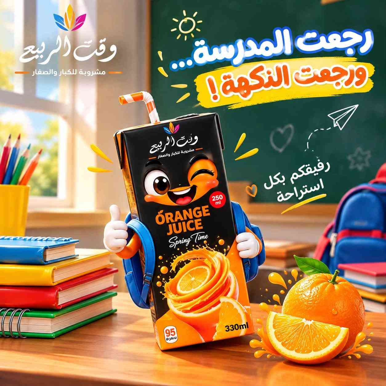 رجعت المدرسة 😍……ورجع الطعم الحلو 🔥🔥🔥
مع كل استراحة عصير وقت الربيع موجود ✨
للطلب والتجهيز :
_***********
_***********

نص مكتوب في الصور:
- وقت الربيع مشروبة للكبار والصغار رجعت المدرسة... وبدأ الطعم الحلو! مع كل استراحة وقت الربيع
- وقت الربيع مشروبة للكبار والصغار رجعت المدارس.. وبدأ الطعم الحلو! مع كل استراحة وقت الربيع ♡ نكهة العنب
- وقت الربيع مشروبة للكبار والصغار رجعت المدارس وابدأ الطعم الحلو مع كل استراحة وقت الربيع نكهة الخوخ 250 ميلل 95 سعرة 330ml عصير الخوخ SPRING TIME
- وقت الربيع مشروبة للكبار والصغار رجعت المدارس .. وبدأ الطعم الحلو! مع كل استراحة وقت الربيع
- وقت الربيع مشروبة للكبار والصغار رجعت المدرسة... ورجعت النكهة ! رفيقكم بكل استراحة