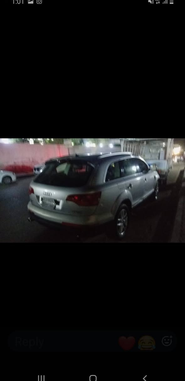 اودي q7 2007 محرك كير vvt
 بطه بل جيس سيارة جاهزة صدر تخم تاير دوشمه فول عدا فتحه
 نقص تبريد رقم كركوك سنويه اصليه مكاني بغداد بيع او مراوس حسب القناعه
سعر 42
***********
