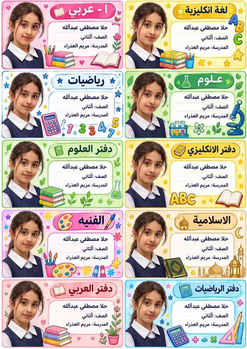 قصة شخصية • كراسة تلوين • ستيكرات مدرسية