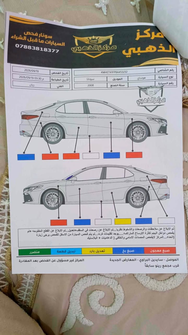 سوناتا موديل 2008 السونار   مالها موجود بل صور السعر 85 وبيها مجال إذا شرتي نتصل على رقم ***********
