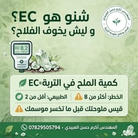 هواي فلاحين يسألوني شنو EC؟ 🤔 ببساطة: EC هو نسبة الملح بالتربة الطبيعي...