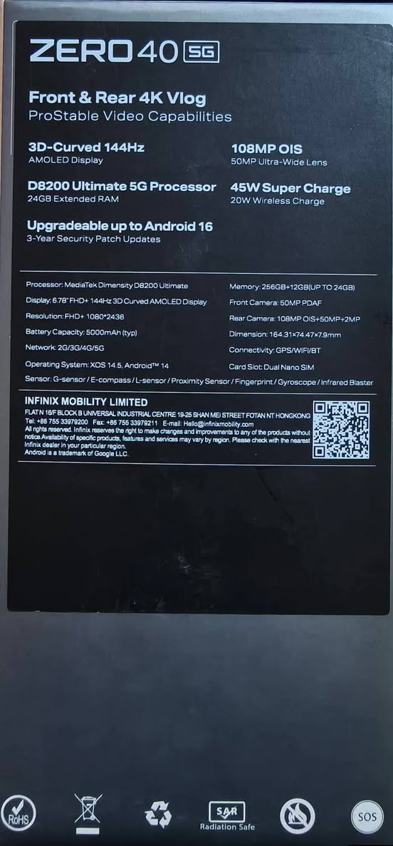 للبيع انفنكس زيرو 40 5g معالج 8200 بطاريه 5000 شحن سريع 45 واط كامل ملحقات استخدام 10 ايام السعر 350 وبي مجال گرمة علي ***********

