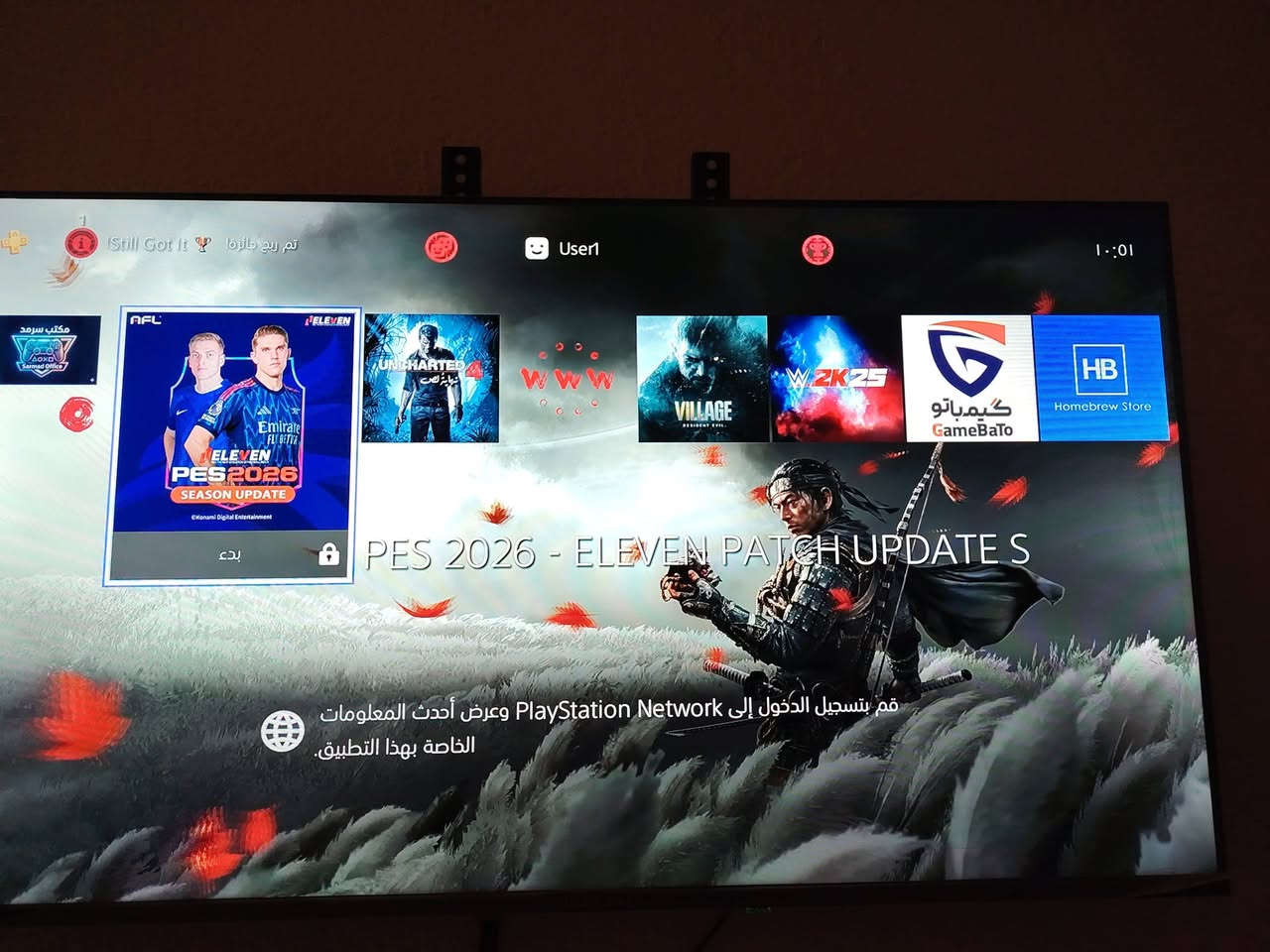السلام عليكم بلي4 مهكر نضام 12.52  سلم تهكيرة قرص المساحه نصف تيره مع استاند حامل الجوستكات وتهويه للبلي مع دبل جوستك  الألعاب لي بي مثل ما موضح في الصوره

1- بيس 26

 2-انشارتد

  3-مصارعهwwe 25

4- رزنت ايفل (فايلج)

السعر 300 وبي مجال مكاني ميسان عماره  ***********

نص مكتوب في الصور:
- معلومات النظام الاسم PS4-457 برمجيات النظام 12.52 عنوان IP عنوان MAC (كبل شبكة LAN) 78:c8:81:40:cf:6b عنوان MAC (Wi-Fi) a4:fc:77:d3:3e:95 عودة إدخال User1
