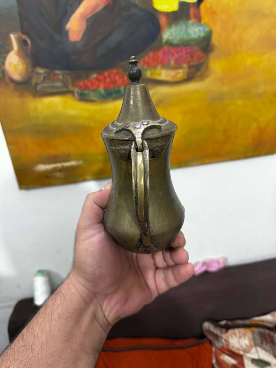 دلة شامية قديم كصة غريبة قياس ١٩ ونص سم  *********** بغداد
