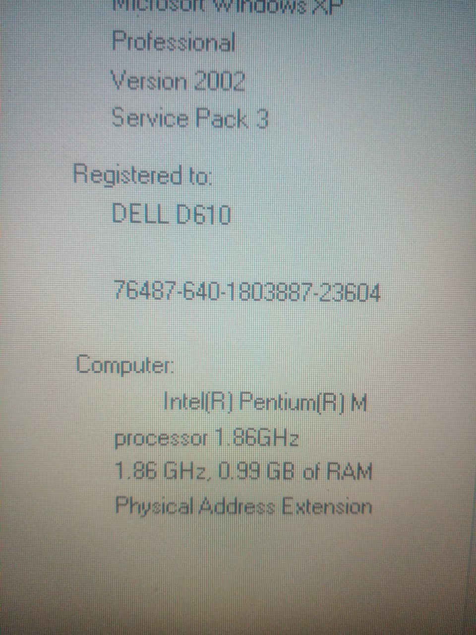 لابتوب DELL D610 
شغال بشكل جيد 
شاشة 14
معالج بانتيوم
رام 1G
هارد 40G
مشغل اقراص
ملاحظة البطارية ضعيفة  لابتوب يعمل مباشرة على الكهرباء   لابتوب يباع بدون شاحن  سعر 30 الف بغداد شارع فلسطين  ***********
