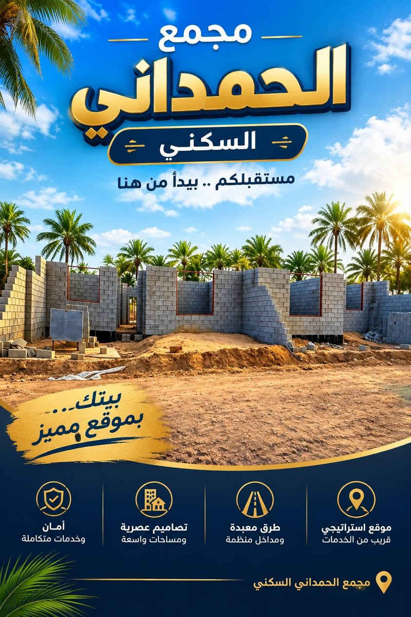 مجمع الحمداني السكني • قطع أراضي • سند ٢٥ طابو