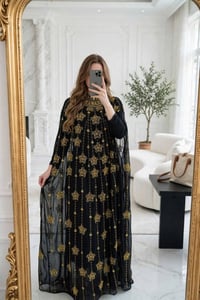 بشت شيفون • شغل يدوي • فري سايز ١٥٠كج
