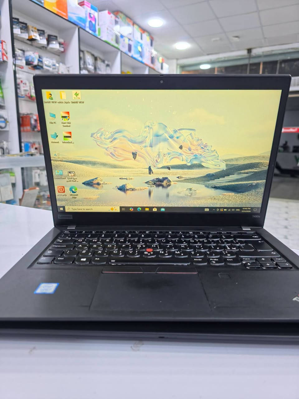 #توفر_لدى_مكتب_سمارت_فيو 😍💻

💻 Lenovo T490s
⚙️ المعالج: Intel Core i7 – الجيل الثامن 
💾 الذاكرة (RAM): 16GB
🖥️ الشاشة: 14.1 إنش
🎮 كرت الشاشة: Intel 8GB
💽 التخزين (SSD): 256GB High Speed
💰 السعر: 305,000 دينار فقط 🔥 
.....
🚛 خدمة توصيل متوفرة لجميع المحافظات  5 الف🇮🇶
...........
📞 للتواصل أو الاستفسار:
📱 واتساب: ***********
📞 اتصال: ***********
⚡ الكمية محدودة جداً سارع بالطلب! 🔥
#مكتب_سمارت_فيو 💻
#عروض_خاصة #لابتوبات #Lenovo #ThinkPad_T14 #جيل_12 #عروض_العراق 🇮🇶

نص مكتوب في الصور:
- Current Date/Time: Friday, July 31, 2026, 10:46:21 PM Computer Name: DESKTOP-21Q5V8J Operating System: Windows 10 Pro 64-bit (10.0, Build 19045) Language: English (Regional Setting: English) System Manufacturer: LENOVO System Model: 20NYS4GA00 BIOS: N2JETA7W (1.85) Processor: Intel(R) Core(TM) i7-8665U CPU @ 1.90GHz (8 CPUs), ~2.1GHz Memory: 16384MB RAM Page file: 2929MB used, 16145MB available DirectX Version: DirectX 12
- DirectX Diagnostic Tool
- System Display Sound Input
- Device
- Name: Intel(R) UHD Graphics 620
- Manufacturer: Intel Corporation
- Chip Type: Intel(R) UHD Graphics Family
- DAC Type: Internal
- Device Type: Full Display Device
- Approx. Total Memory: 8193 MB
- Display Memory (VRAM): 128 MB
- Shared Memory: 8065 MB
- DirectX Features
- DirectDraw Acceleration: Enabled
- Direct3D Acceleration: Enabled
- AGP Texture Acceleration: Enabled
- Notes
- No problems found.
- Help
- Next Page