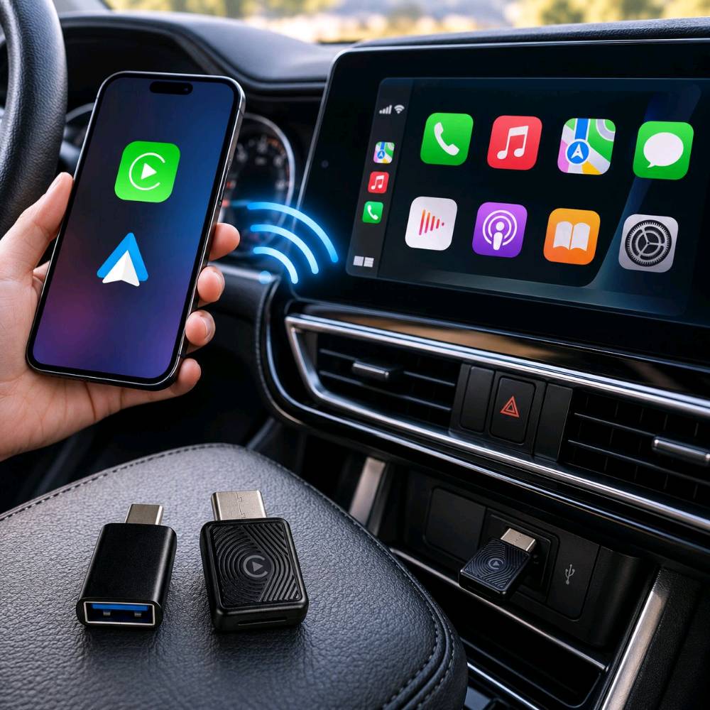 كار بلي سياره
مميزات:

. محوّل MINI اللاسلكي CarPlay & Android Auto


• يحوّل CarPlay وAndroid Auto إلى اتصال لاسلكي بدون الحاجة لتوصيل الهاتف بالسلك كل مرة.

• يدعم Apple CarPlay وAndroid Auto للتوافق مع أجهزة الآيفون والأندرويد.

• اتصال سريع ومستقر للاستخدام اليومي أثناء القيادة.

• استمتع بالموسيقى، المكالمات، الخرائط والتطبيقات من شاشة السيارة بسهولة.

• تشغيل تلقائي وسهل بعد الإعداد الأولي.

• حجم MINI صغير جداً وما ياخذ مساحة داخل السيارة.

• يُوصل مباشرة بمنفذ USB في السيارة، ومعه محوّل حسب نوع المنفذ.

• تصميم بسيط وأنيق ومناسب للاستخدام داخل السياره

يتوفر توصيل لجميع محافضات العراق 🚚.