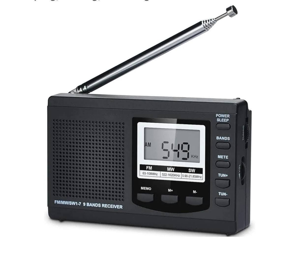 📻 راديو رقمي محمول متعدد الموجات (FM / AM / SW)
​استمتع بمحطاتك المفضلة بجودة صوت نقية وتصميم عصري يجمع بين الأصالة والتقنية الحديثة!
​✨ أبرز المواصفات والمميزات:
•  ​دعم شامل للموجات: استقبال كامل للأمواج (FM / AM / SW) عبر 9 نطاقات مختلفة لتغطية واسعة جداً. 
•  ​شاشة عرض ذكية: شاشة LCD رقمية مزودة بإضاءة خلفية (Backlit Screen) لسهولة الاستخدام ليلاً ونهاراً. 
•  ​بحث وتخزين تلقائي: نظام موالف رقمي متطور (Digital Tuner) مع خاصية التخزين التلقائي (ATS). 
•  ​سعة تخزين عالية: إمكانية حفظ حتى 60 محطة إذاعية في الذاكرة لسهولة الوصول إليها. 
•  ​صوت نقي: مكبر صوت مدمج بحجم 1.9 إنش يمنحك تجربة صوتية ستيريو ممتازة. 
•  ​إضافات عملية: مؤقت للنوم (Sleep Timer)، ومنفذ خاص لسماعات الأذن (Headphone Jack Stereo). 
•  ​طاقة التشغيل: يعمل بكل سهولة بواسطة 2 بطارية نوع AA. 
• ​محتويات العلبة: الجهاز، سماعات أذن، كيبل طاقة، ودليل الاستخدام.
​💰 الأسعار والعروض:
•  ​سعر القطعة:30 ألف دينار فقط. 
•  ​التوصيل: متوفر لجميع أنحاء العراق بسعر 5 آلاف دينار فقط. 
• ​متوفر جملة ومفرد.
​📞 للطلب والاستفسار:
​يرجى التواصل عبر الأرقام التالية (متوفر اتصال / واتساب):
• ​***********
• ​***********
​سارع بالطلب فالكمية محدودة! 🚚✨
