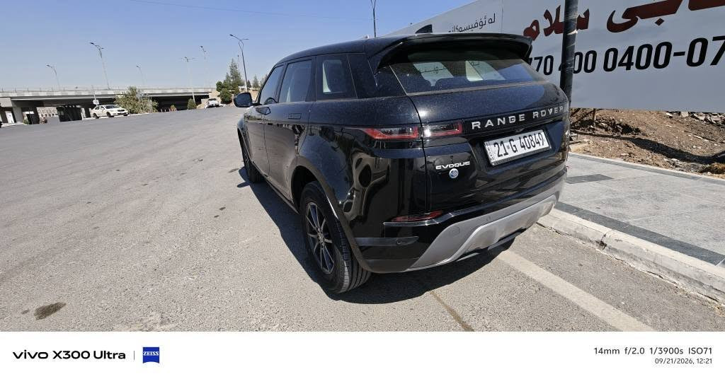 Ramge Rover Evoque 2022 Sardar Auto

سفری ئێرەیە و زەمانی تاوەکو 6ی 2027 تیا ماوە
کلینە

پانۆراما
تەحدید سورعە
ڤۆیس کۆنترۆڵ
شاشە گەورە
پێنج مۆدی لێخوڕین
دەبڵ ئەکسل
مەکینە 2.0 Turbo
38 هەزار کیلۆمەتر ڕۆشتووە
فوول سێرڤسی شەریکەیە هەموو گیانی بەشەرتە
ماڵی دۆستە سەیارەیکی تا بڵێی بێ مەسرفە
نرخی 325 گەڵا و معامەلەیەکی کەم
مشتەریت تێل بکە

*********** السليمانية, العراق

نص مكتوب في الصور:
- vivo X300 Ultra | ZEISS 35mm f/1.85 1/384s ISO50 09/21/2026, 12:25
- vivo X300 Ultra ZEISS 14mm f/2.0 1/50s ISO403 09/21/2026, 12:22