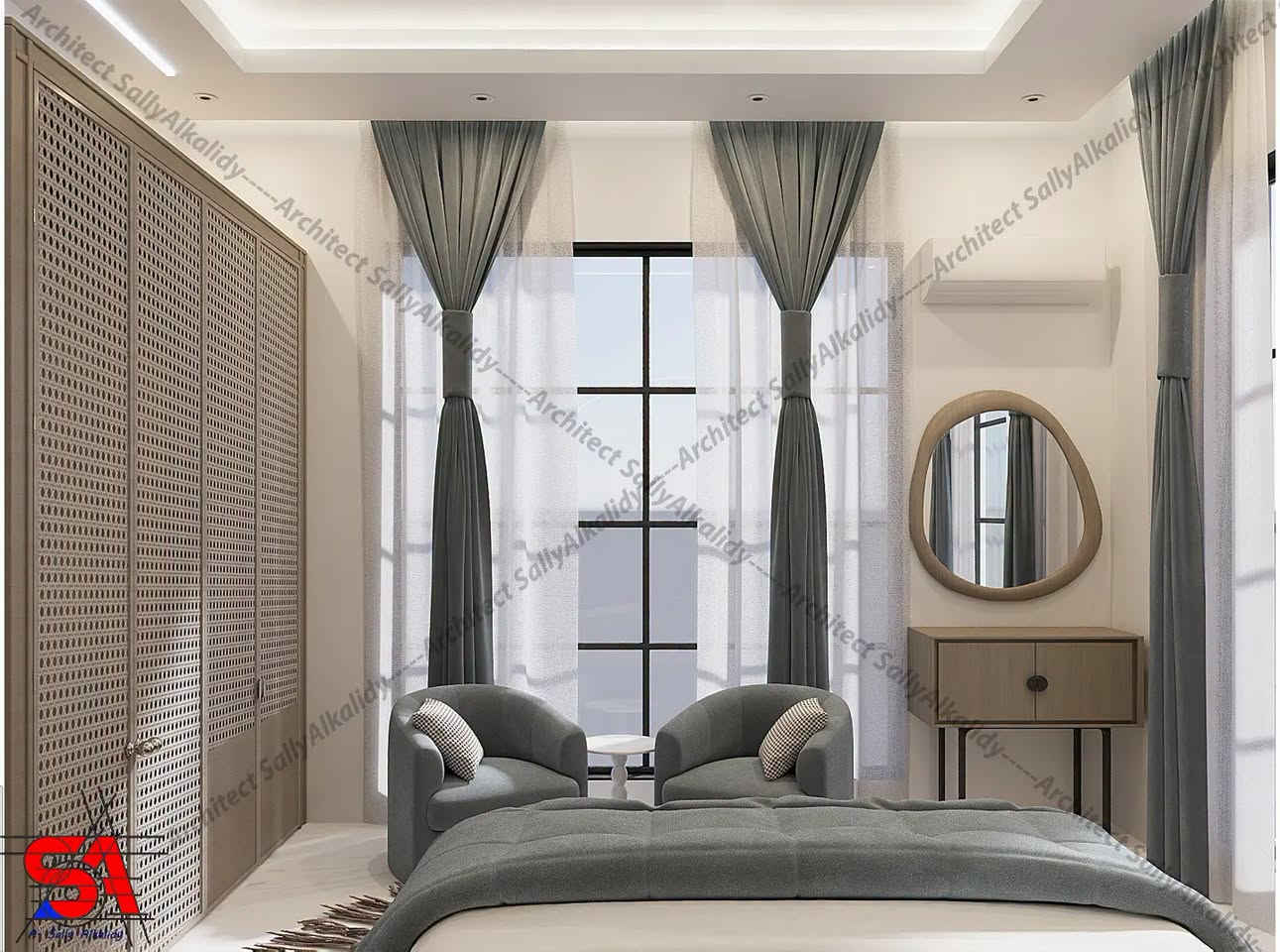 تصميم ساحلي • غرفة نوم • سالي الخالدي