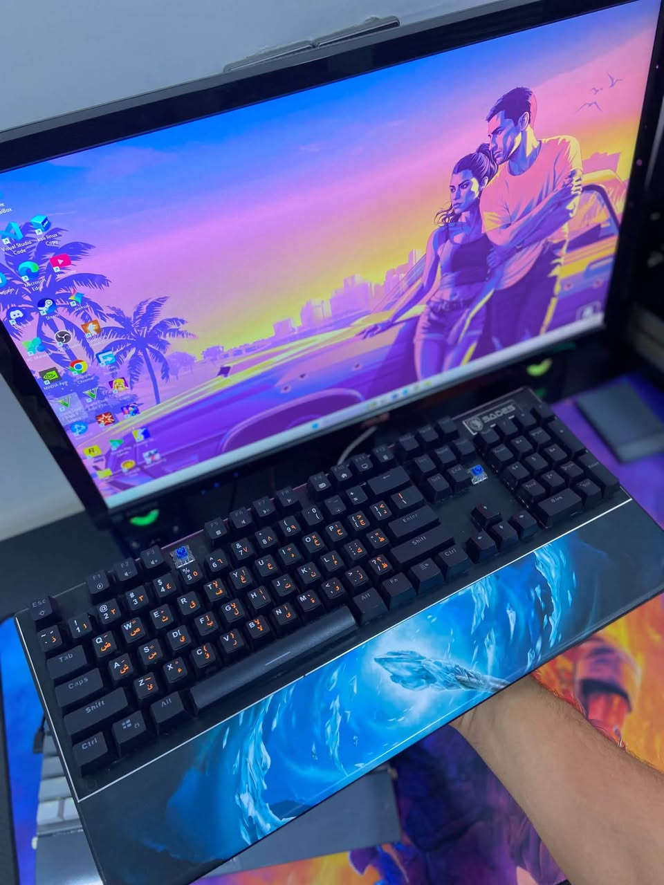كيبورد SADES • ماوس Logitech G400s • نظيف وشغال