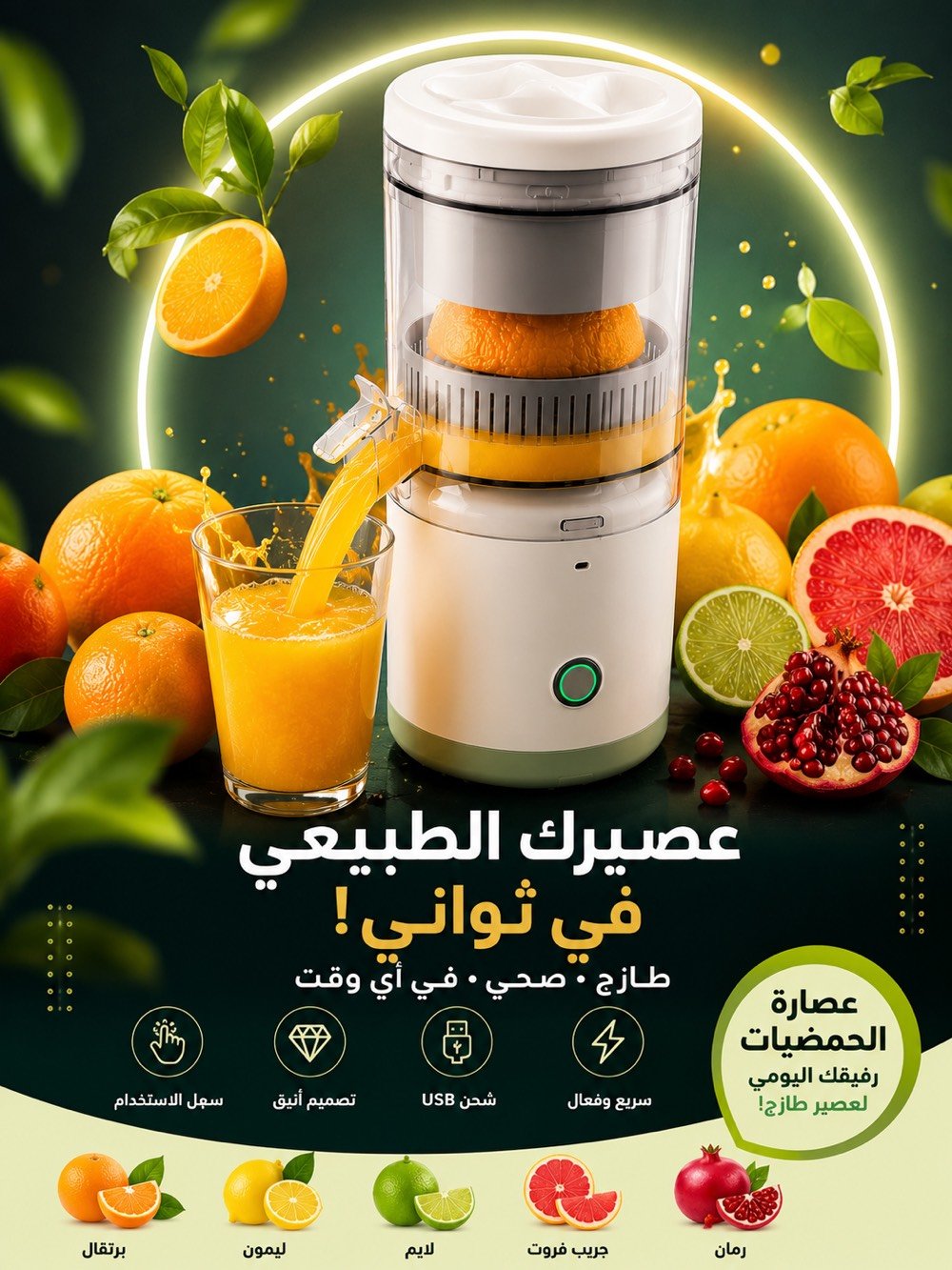 � عصير طازج بكم ثانية! 😍
خلي عصيرك طبيعي وطازج بكل وقت ✨
مع عصارة الحمضيات الكهربائية القابلة للشحن 🔋

🍊 برتقال
🍋 ليمون
🍈 لايم
🍊 جريب فروت
❤️ رمان

✅ سهلة الاستخدام
✅ سريعة وعملية
✅ قابلة للشحن USB
✅ تصميم أنيق ومناسب للبيت
✅ سهلة التنظيف

🔥 السعر: 17,000 دينار فقط
🚚 توصيل مجاني لجميع محافظات العراق

📲 للطلب عبر واتساب: ***********

لا تفوّت الفرصة 😍🍹 اطلبها هسه وخلي العصير الطازج جزء من يومك